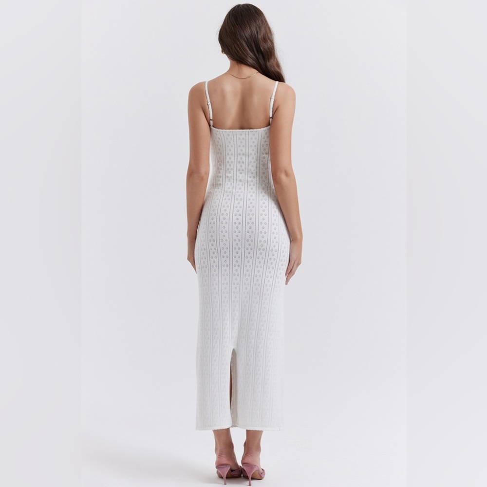 House of CB MYLA White Knit Maxi Dress women’s size XS NWT - Picture 3 of 16